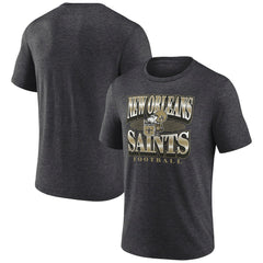 New Orleans Saints Extreme Tackle Tri-Blend T-Shirt Heather Charcoal - Fanatics
