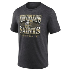 New Orleans Saints Extreme Tackle Tri-Blend T-Shirt Heather Charcoal - Fanatics