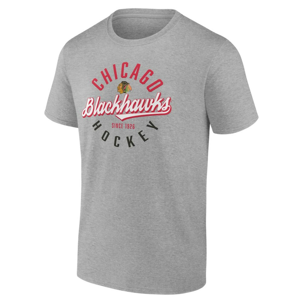 Chicago Blackhawks Fanatics Emblem T-Shirt Gray