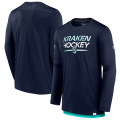 Seattle Kraken Fanatics Authentic Pro Tech Long Sleeve T-Shirt Deep Sea Blue