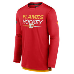 Calgary Flames - Fanatics Authentic Pro Tech Long Sleeve T-Shirt Red