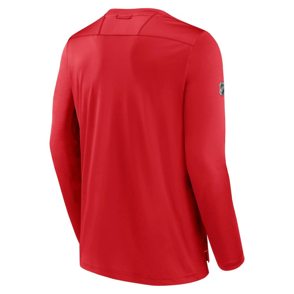 Calgary Flames - Fanatics Authentic Pro Tech Long Sleeve T-Shirt Red