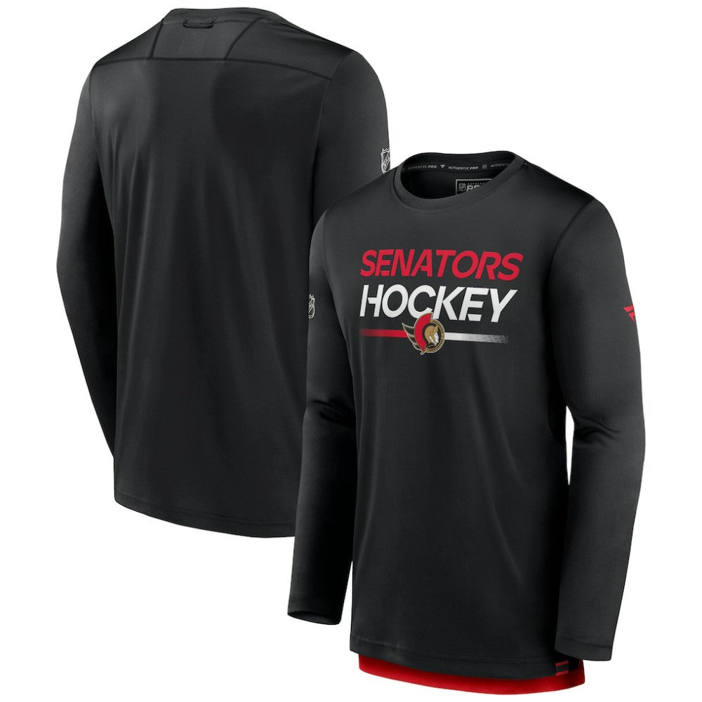 Ottawa Senators - Fanatics Authentic Pro Tech Long Sleeve T-Shirt Black