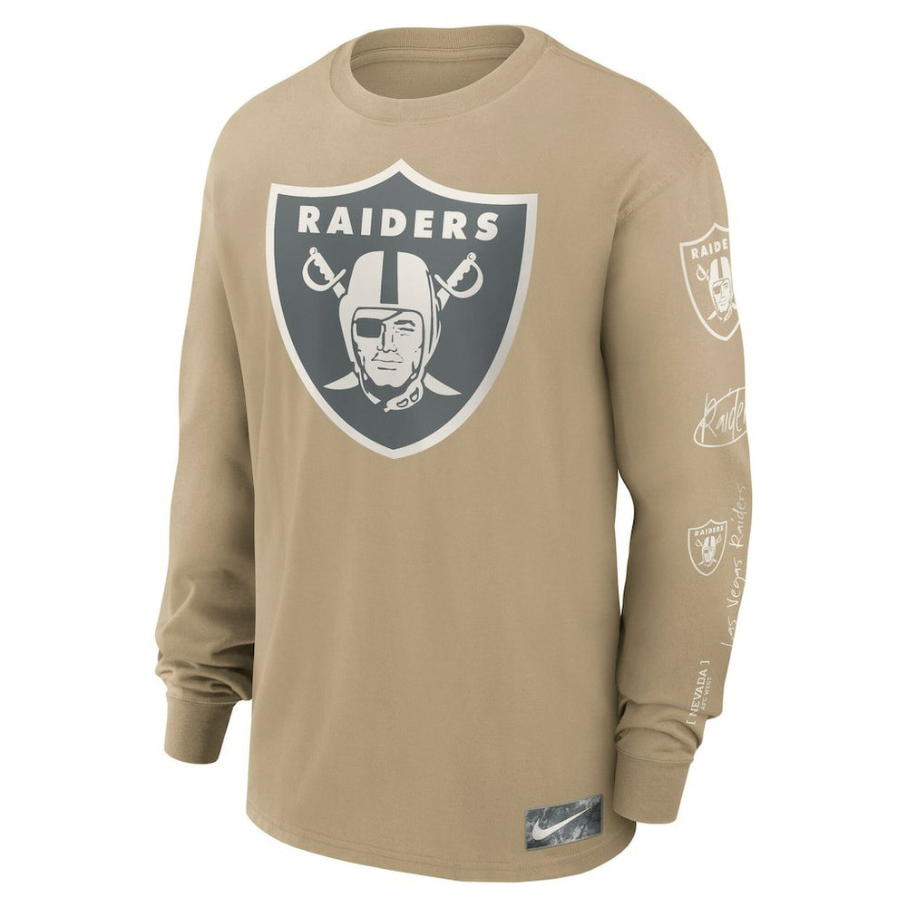 Las Vegas Raiders Essential Statement Max90 Long Sleeve T-Shirt Tan - Nike
