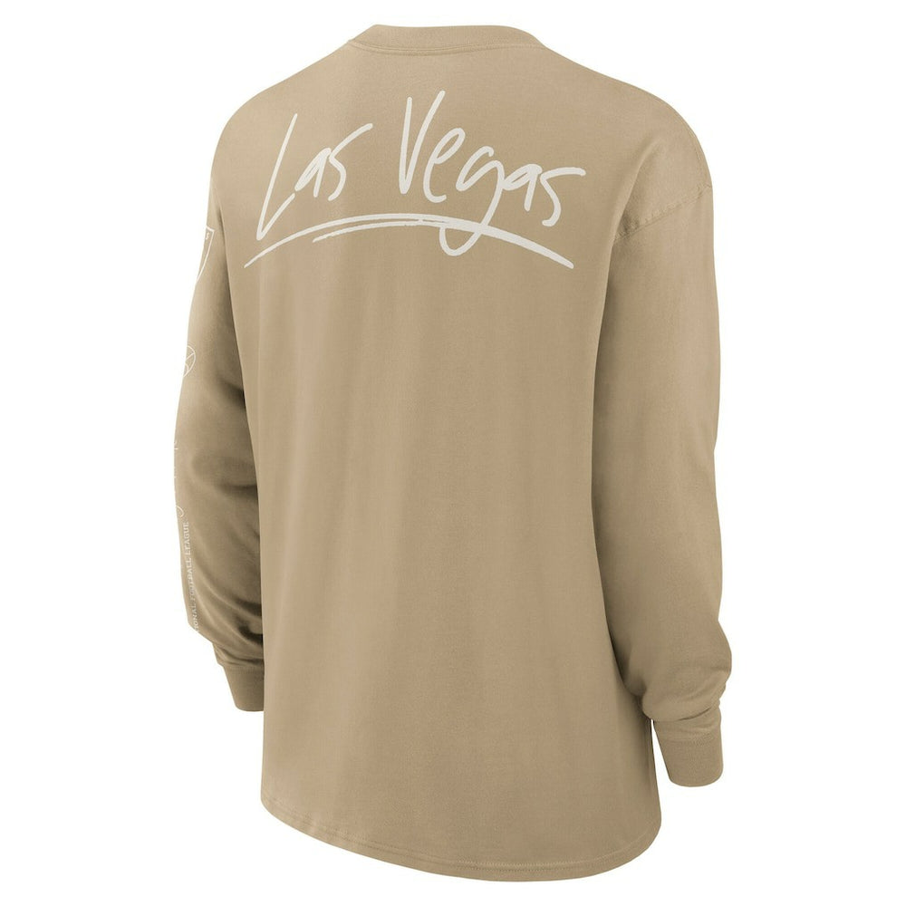 Las Vegas Raiders Essential Statement Max90 Long Sleeve T-Shirt Tan - Nike