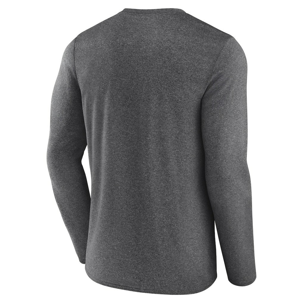 Las Vegas Raiders Fundamentals Long Sleeve T-Shirt Heather Charcoal - Fanatics