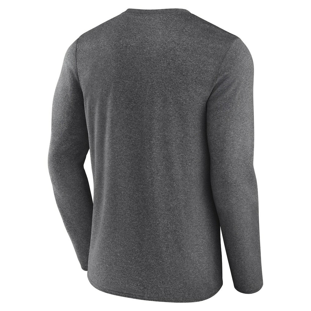 Las Vegas Raiders Fundamentals Long Sleeve T-Shirt Heather Charcoal - Fanatics