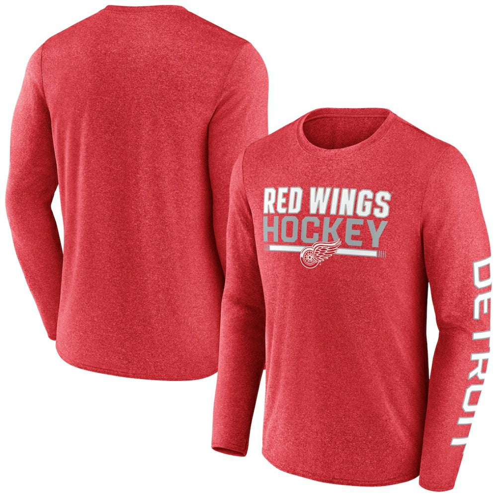 Detroit Red Wings - Fanatics Sweep Iconic Synthetic Long Sleeve T-Shirt Heather Red