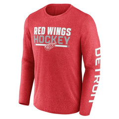 Detroit Red Wings - Fanatics Sweep Iconic Synthetic Long Sleeve T-Shirt Heather Red