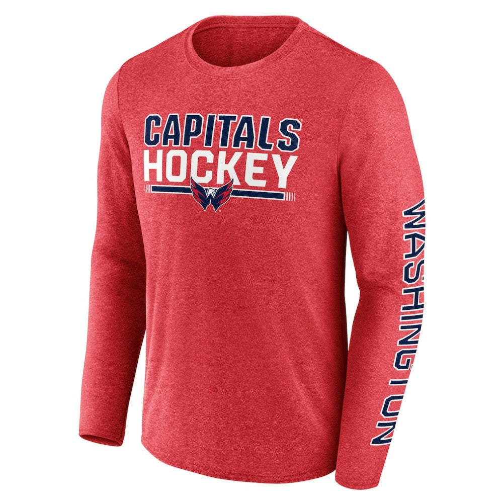 Washington Capitals Fanatics Sweep Iconic Synthetic Long Sleeve T-Shirt Heather Red