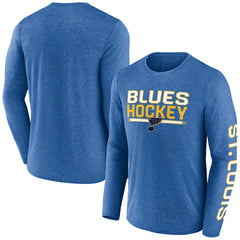 St. Louis Blues - Fanatics Sweep Iconic Synthetic Long Sleeve T-Shirt Heather Blue