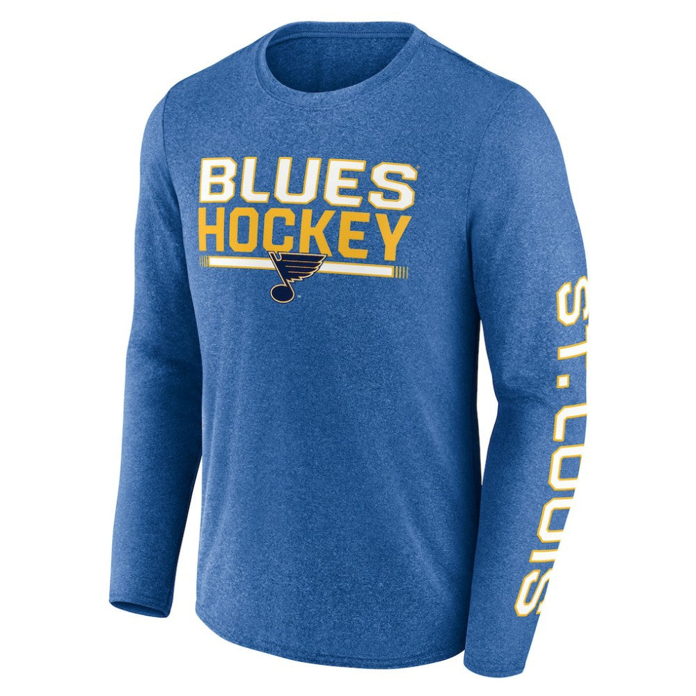 St. Louis Blues - Fanatics Sweep Iconic Synthetic Long Sleeve T-Shirt Heather Blue