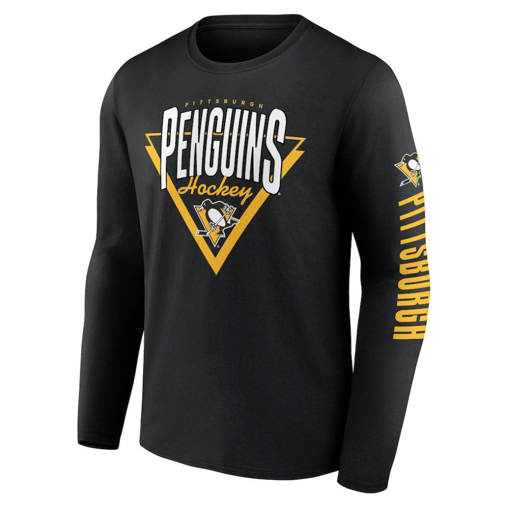 Pittsburgh Penguins Fanatics Headline Long Sleeve T-Shirt Black