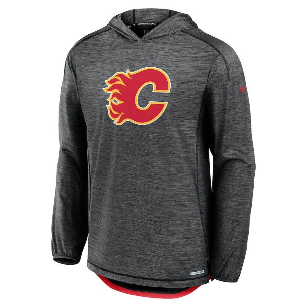 Calgary Flames - Fanatics Authentic Pro Rink Pullover Hoodie Heather Charcoal