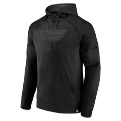 St. Louis Blues - Fanatics Black Ice Defender Raglan Pullover Hoodie