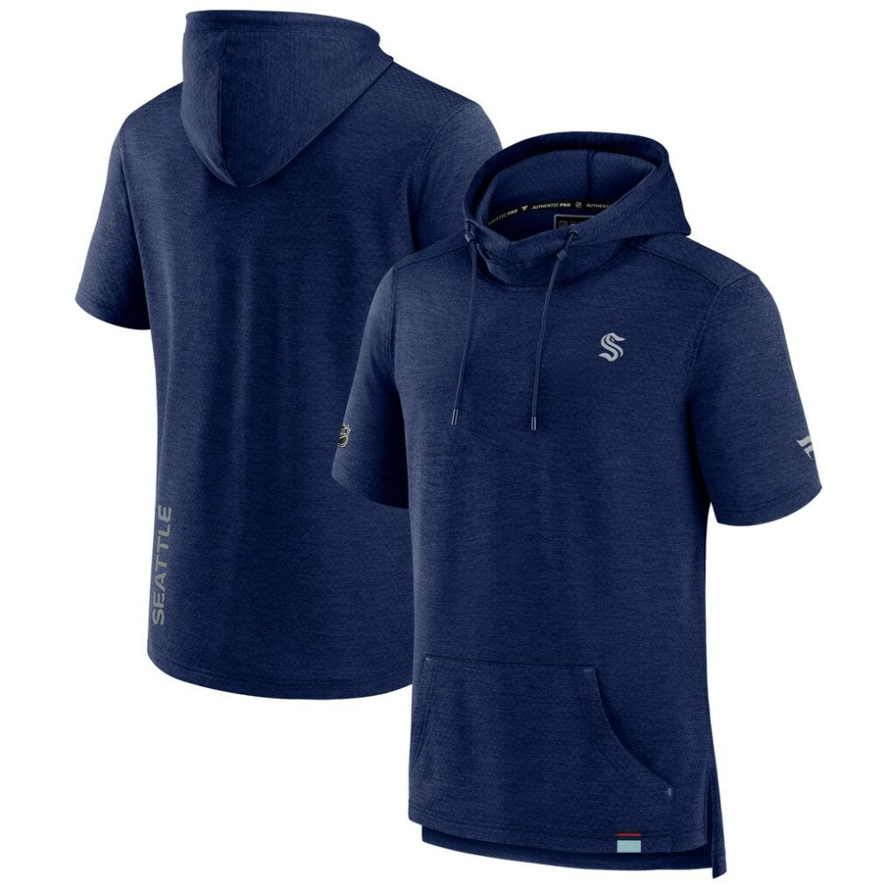 Seattle Kraken Fanatics Authentic Pro Pullover Hoodie Heather Deep Sea Blue