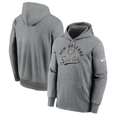 New Orleans Saints Performance Fleece Pullover Hoodie Heather Gray - Nike