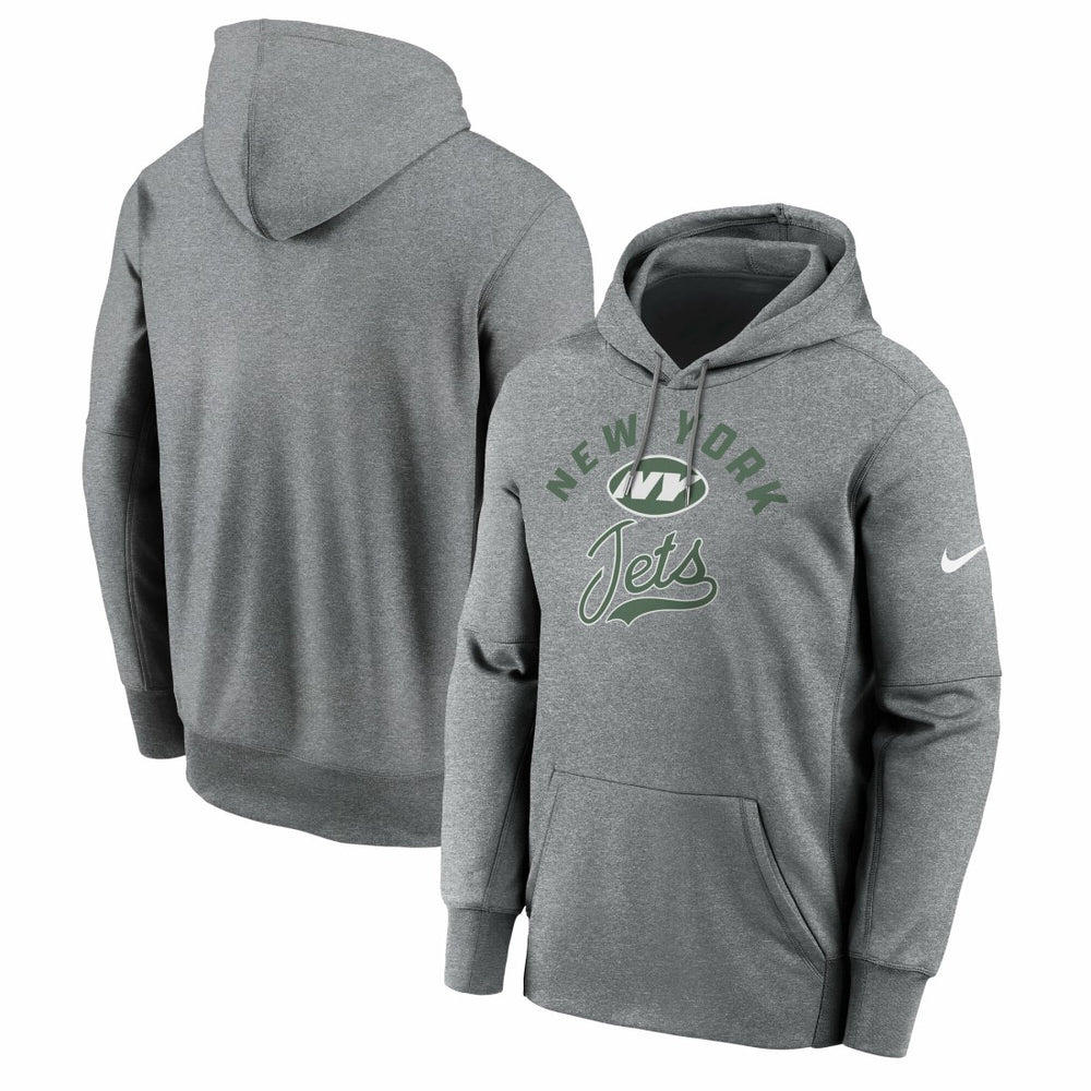 New York Jets Performance Fleece Pullover Hoodie Heather Gray - Nike
