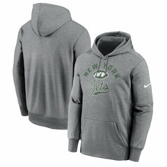 New York Jets Performance Fleece Pullover Hoodie Heather Gray - Nike