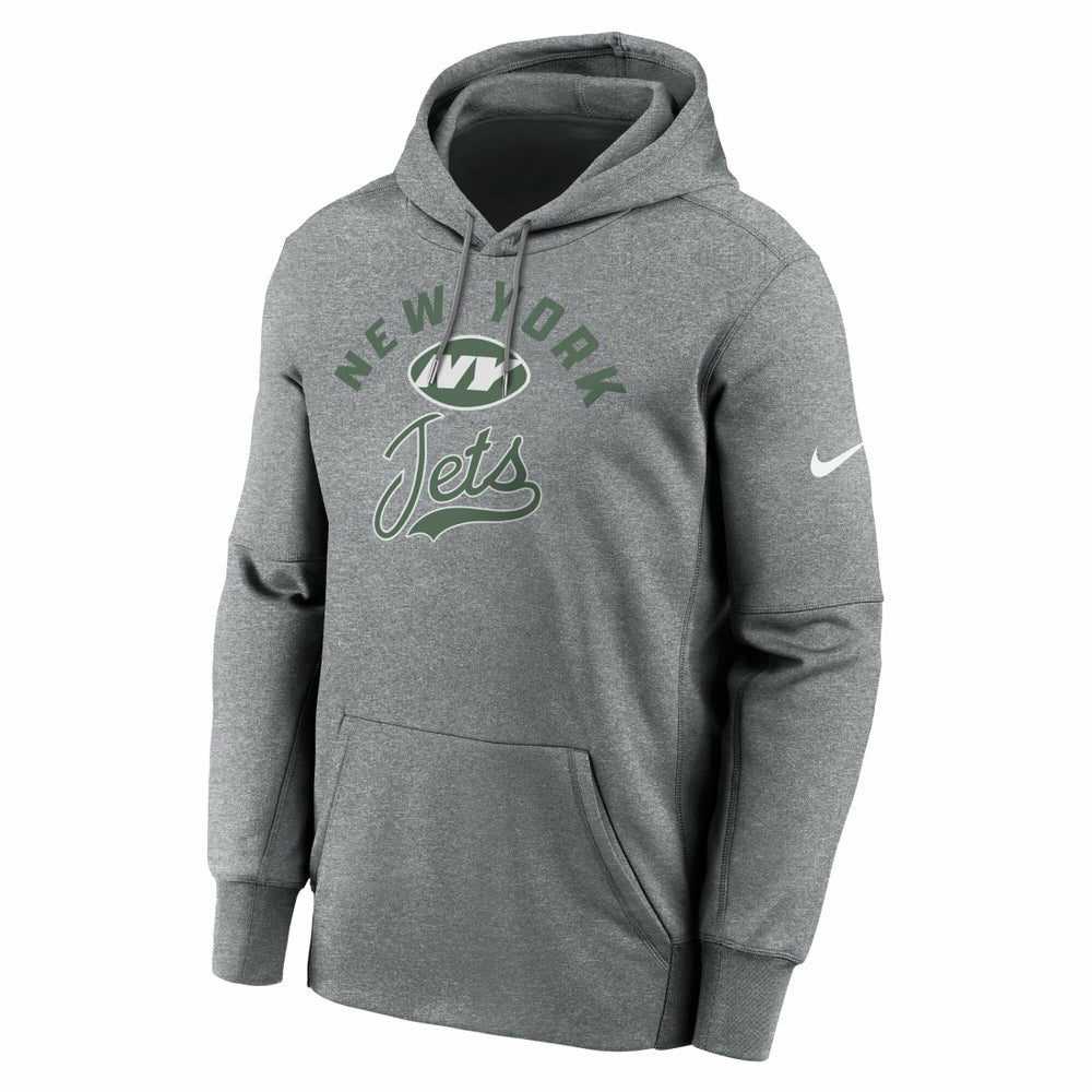 New York Jets Performance Fleece Pullover Hoodie Heather Gray - Nike