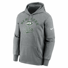 New York Jets Performance Fleece Pullover Hoodie Heather Gray - Nike