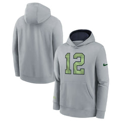 Seattle Seahawks Youth 2025 Rivalries Collection Club Hoodie Wolf Gray - Nike