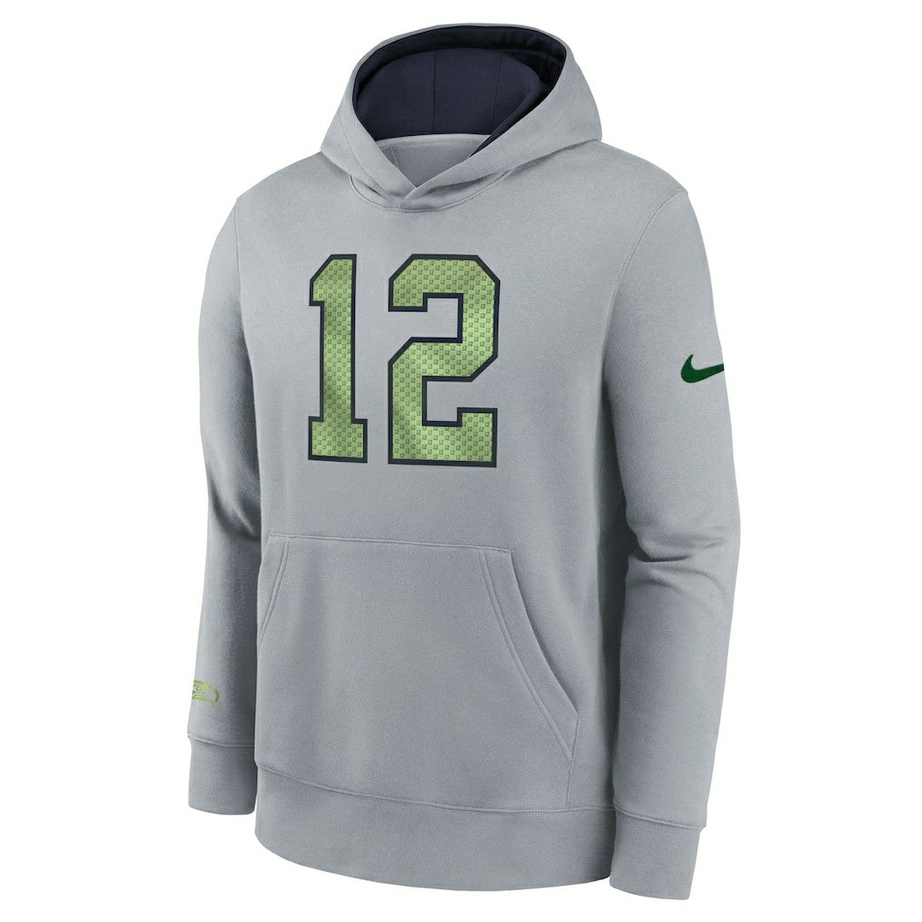 Seattle Seahawks Youth 2025 Rivalries Collection Club Hoodie Wolf Gray - Nike