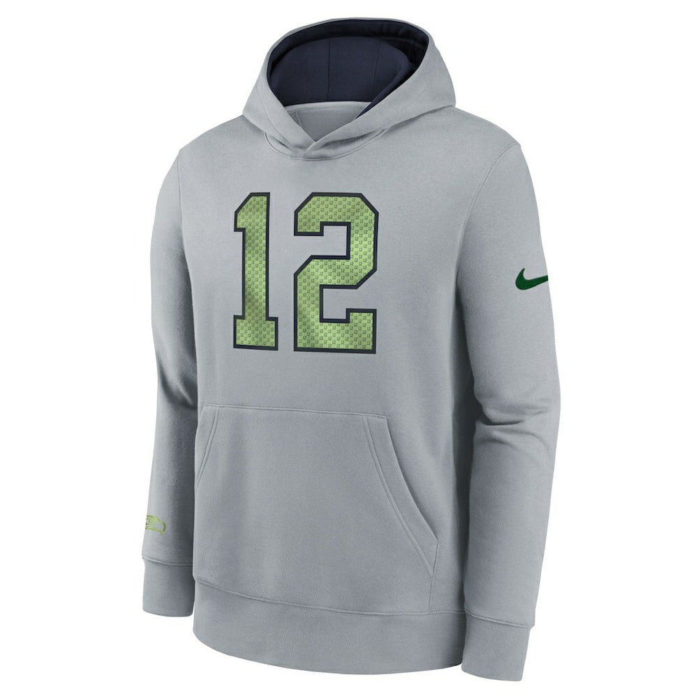 Seattle Seahawks Youth 2025 Rivalries Collection Club Hoodie Wolf Gray - Nike
