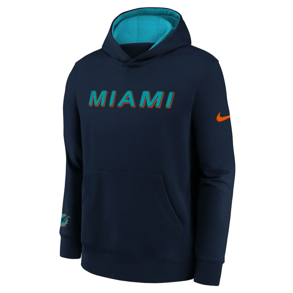 Miami Dolphins Youth 2025 Rivalries Collection Club Hoodie Pitch Blue - Nike