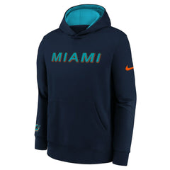 Miami Dolphins Youth 2025 Rivalries Collection Club Hoodie Pitch Blue - Nike