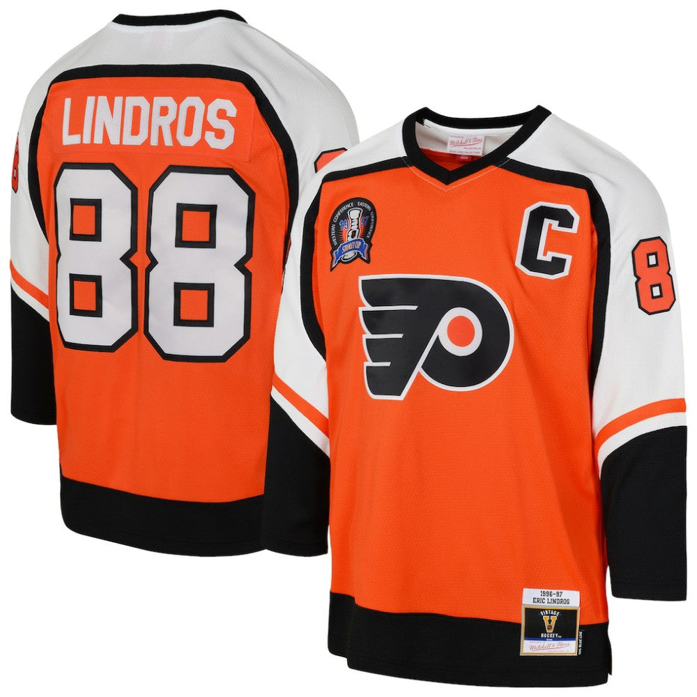 Eric Lindros Philadelphia Flyers - Mitchell & Ness Youth 1996/97 Power Play 2.0 Player Jersey with Captain Patch Orange
