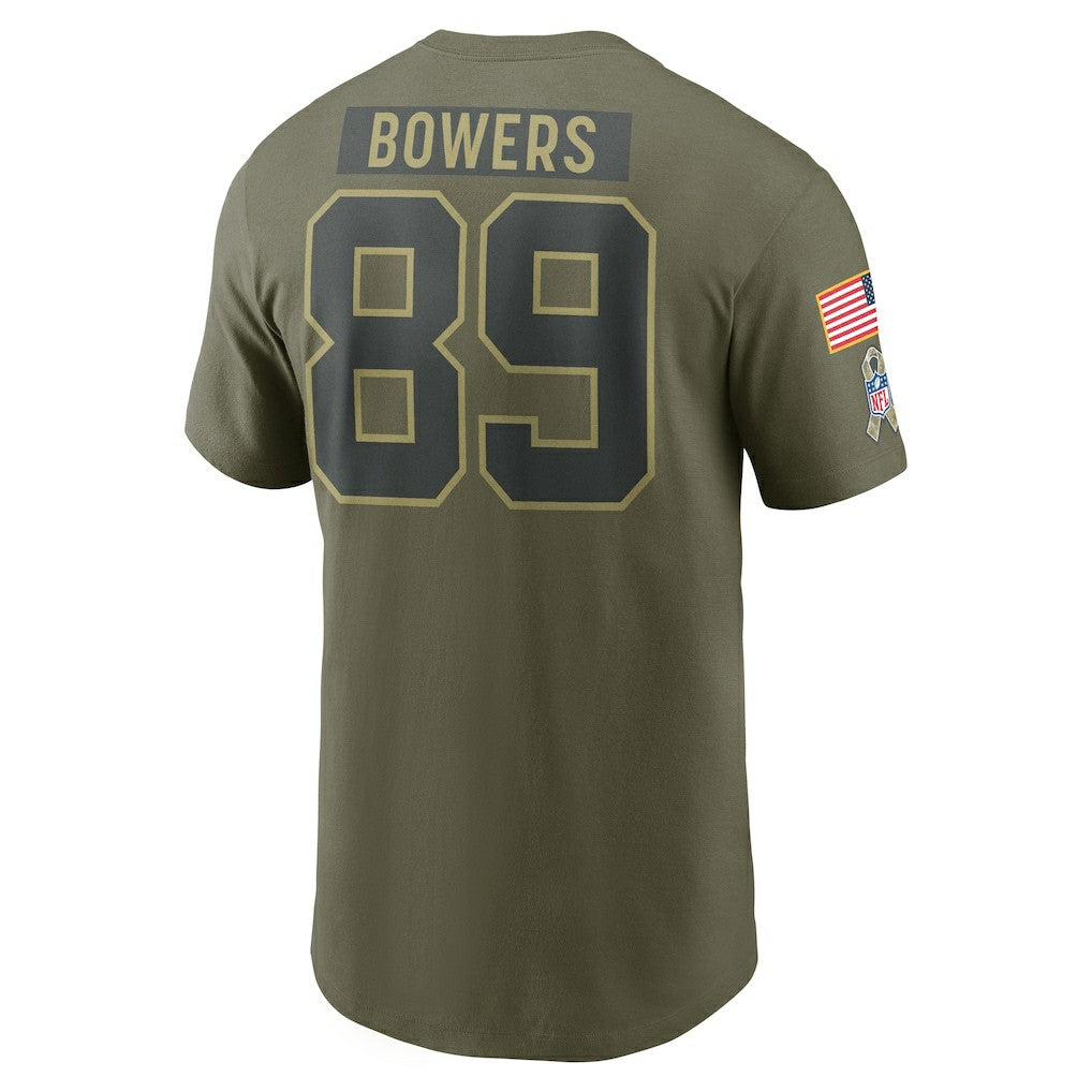 Brock Bowers Las Vegas Raiders 2025 Salute to Service Name & Number T-Shirt Olive - Nike