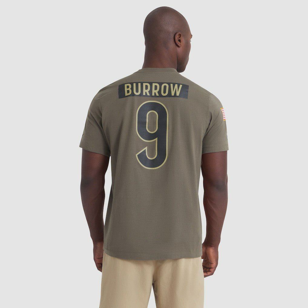 Joe Burrow Cincinnati Bengals 2025 Salute to Service Name & Number T-Shirt Olive - Nike