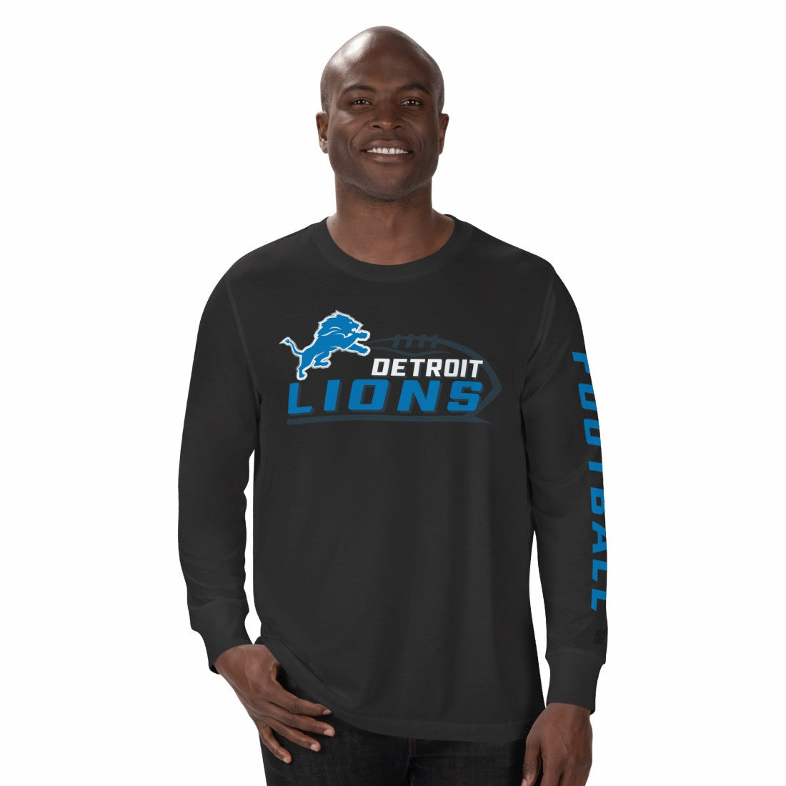 Detroit Lions Starter Half Time Long Sleeve T-Shirt Black - NFL