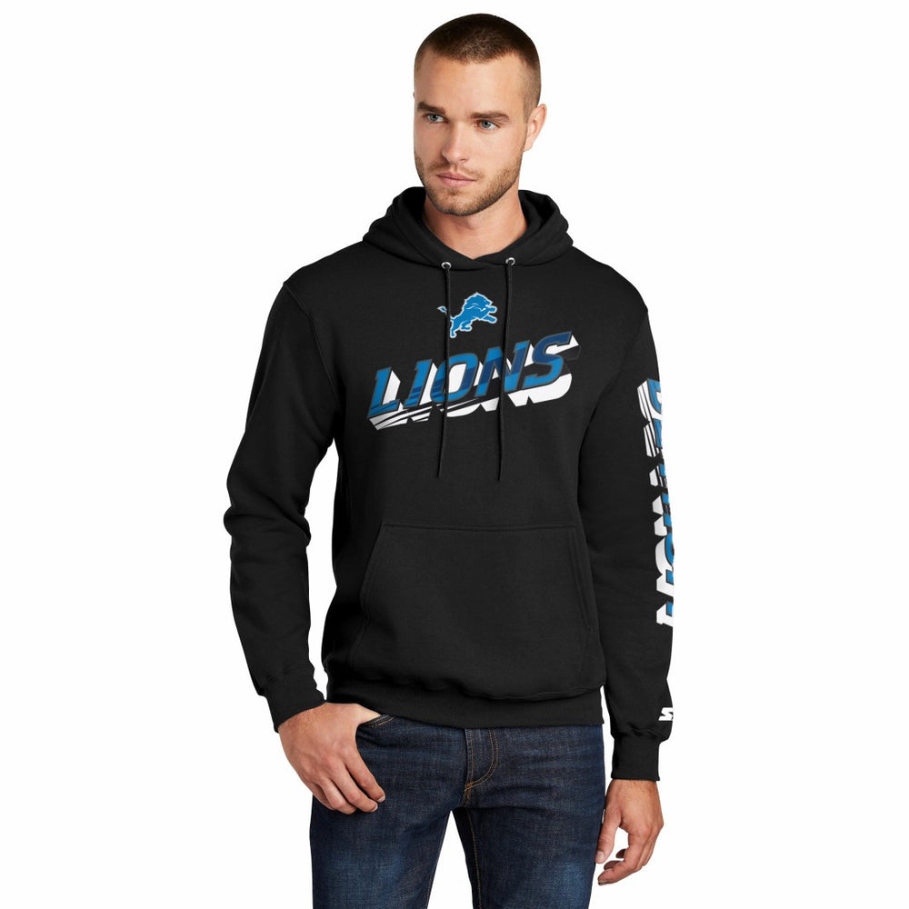 Detroit Lions Starter Wordmark Logo Pullover Hoodie Black - NFL