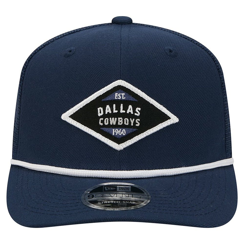 Dallas Cowboys New Era 9SEVENTY Team Rope Stretch-Snap Hat Navy - NFL