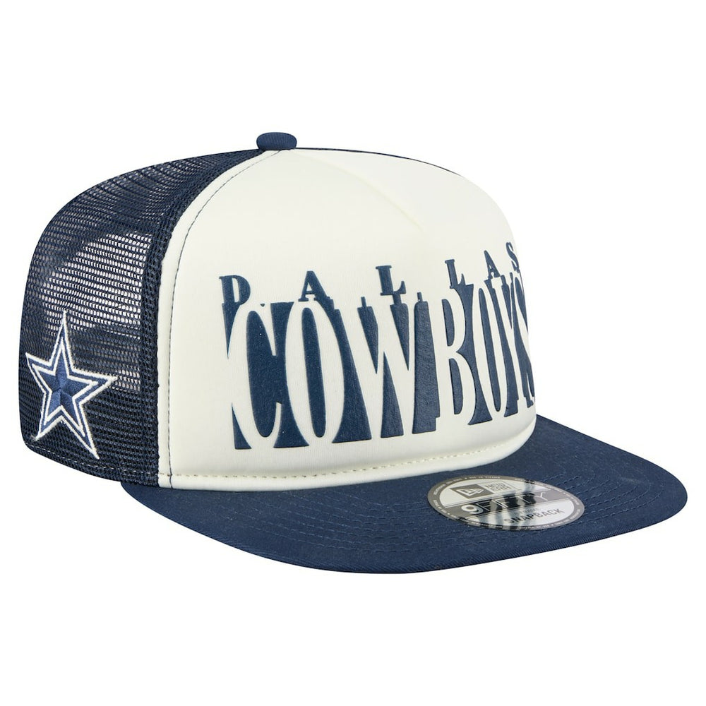 Dallas Cowboys New Era Cutout A-Frame 9FIFTY Snapback Hat Cream/Navy - NFL