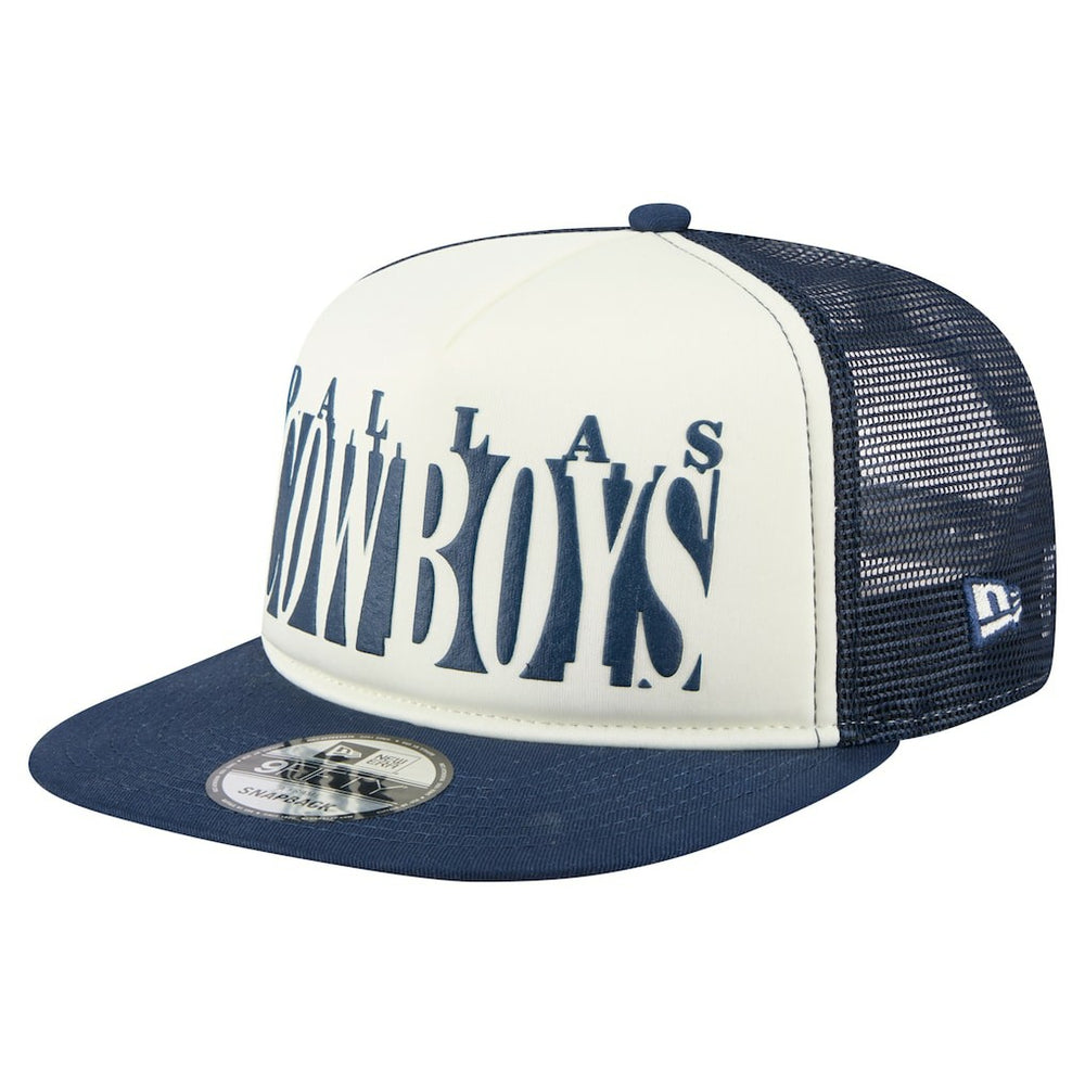 Dallas Cowboys New Era Cutout A-Frame 9FIFTY Snapback Hat Cream/Navy - NFL
