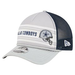 Dallas Cowboys New Era Linear A-Frame 9FORTY Adjustable Hat Silver/Navy - NFL