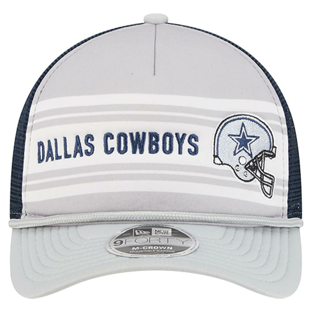 Dallas Cowboys New Era Linear A-Frame 9FORTY Adjustable Hat Silver/Navy - NFL