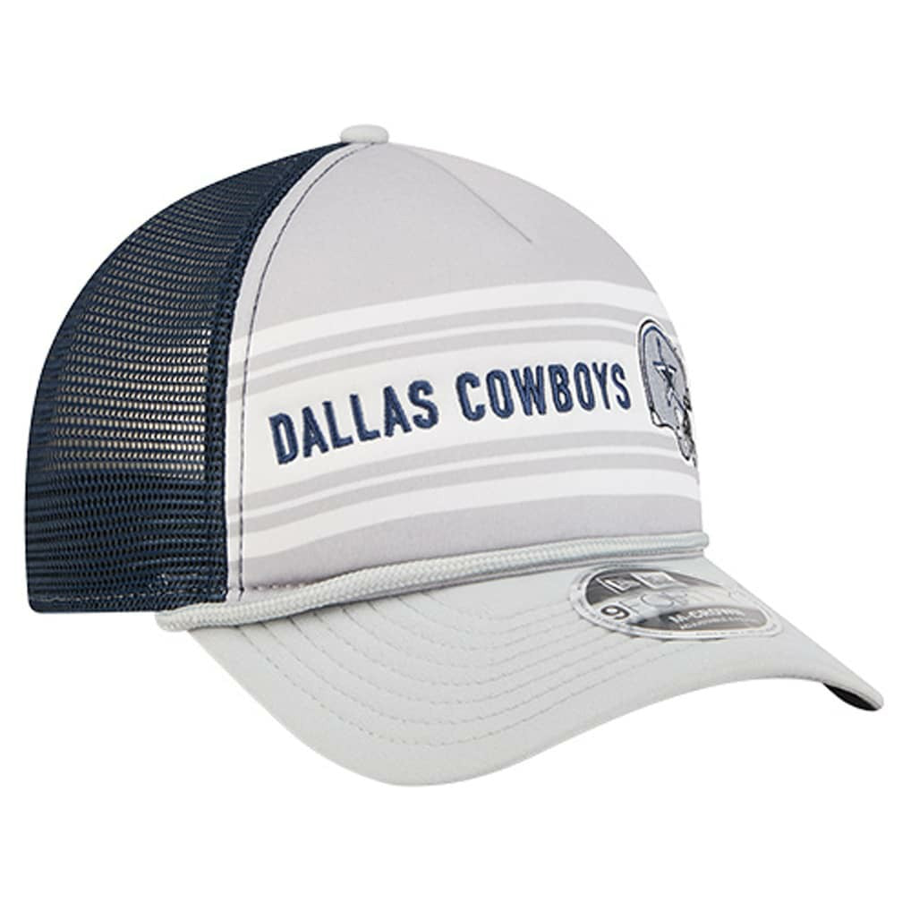 Dallas Cowboys New Era Linear A-Frame 9FORTY Adjustable Hat Silver/Navy - NFL