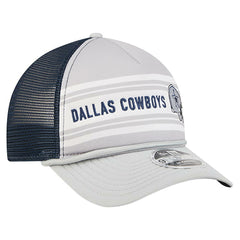 Dallas Cowboys New Era Linear A-Frame 9FORTY Adjustable Hat Silver/Navy - NFL