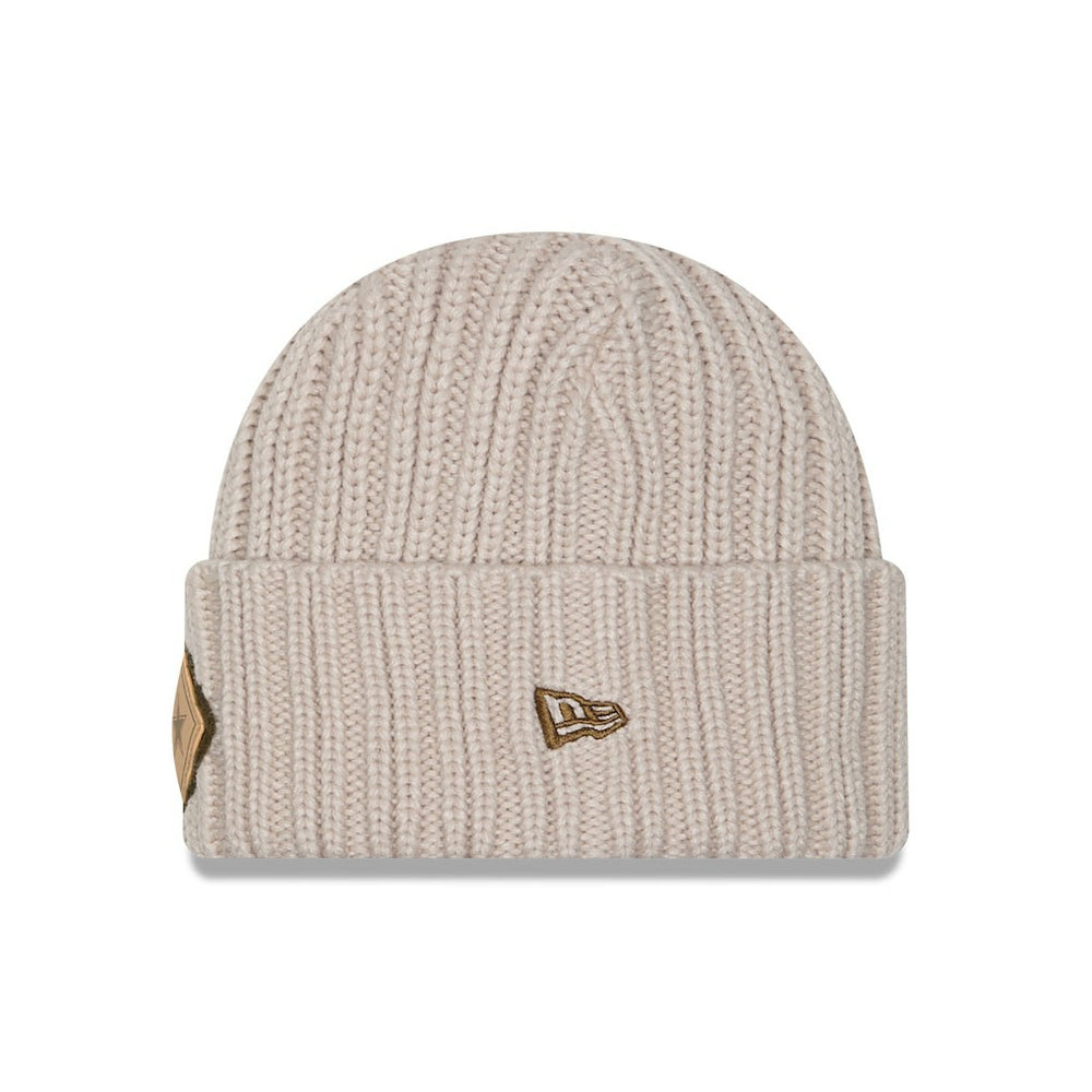 Dallas Cowboys New Era Logo Applique Cuffed Knit Hat Light Beige - NFL