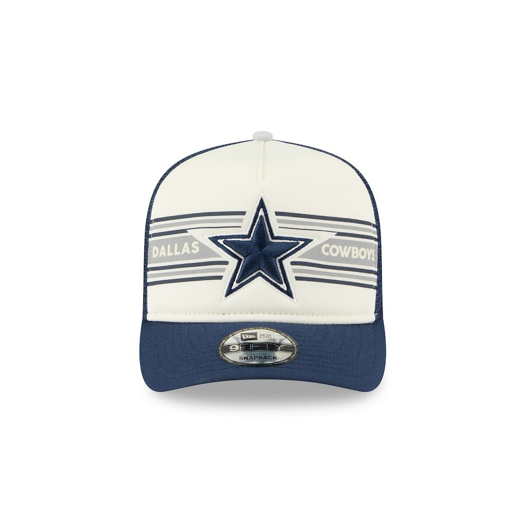 Dallas Cowboys New Era Banner A-Frame 9FIFTY Snapback Hat Cream/Navy - NFL