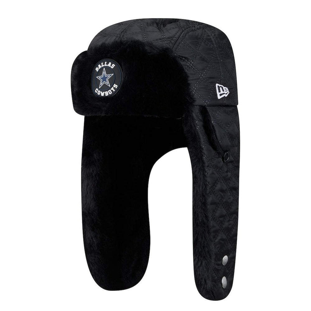 Dallas Cowboys New Era Quilted Trapper Hat Black - NFL