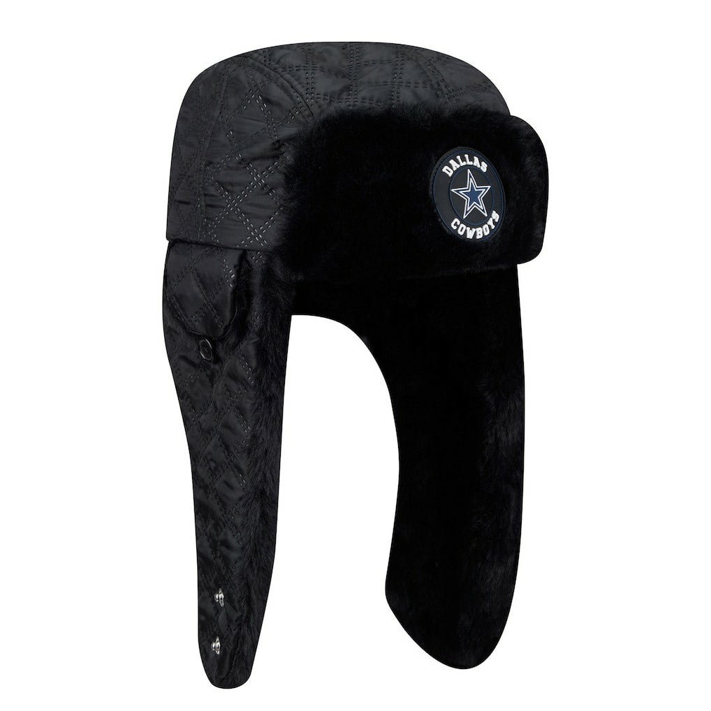 Dallas Cowboys New Era Quilted Trapper Hat Black - NFL