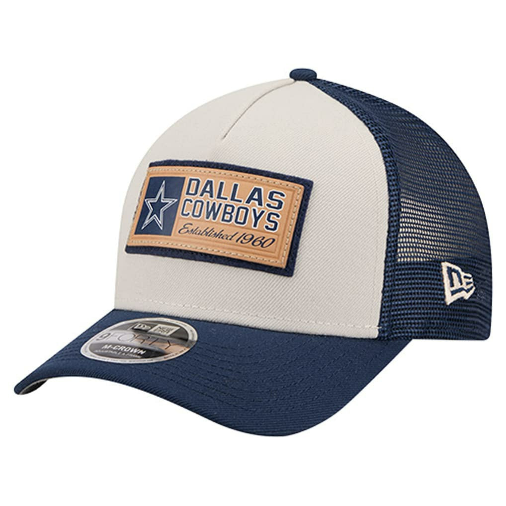Dallas Cowboys New Era Two-Tone Text 9FORTY M-Crown Adjustable Hat Stone/Navy - NFL
