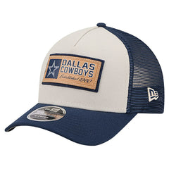 Dallas Cowboys New Era Two-Tone Text 9FORTY M-Crown Adjustable Hat Stone/Navy - NFL