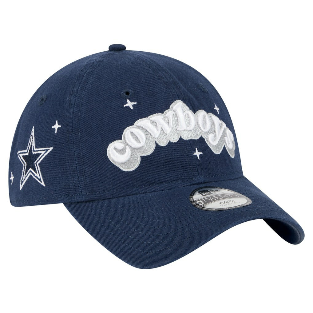 Dallas Cowboys New Era Girls Youth Cheer 9TWENTY Adjustable Hat Navy - NFL
