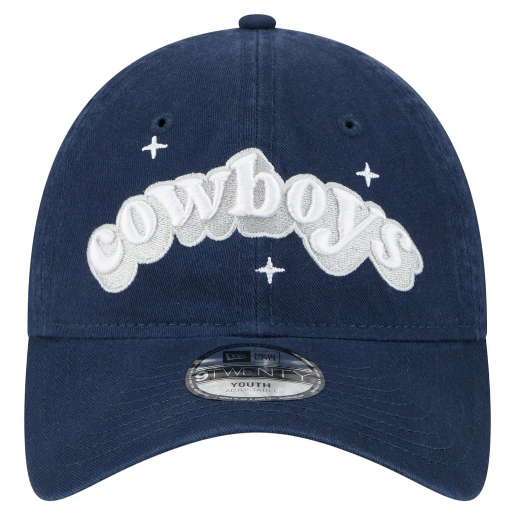 Dallas Cowboys New Era Girls Youth Cheer 9TWENTY Adjustable Hat Navy - NFL